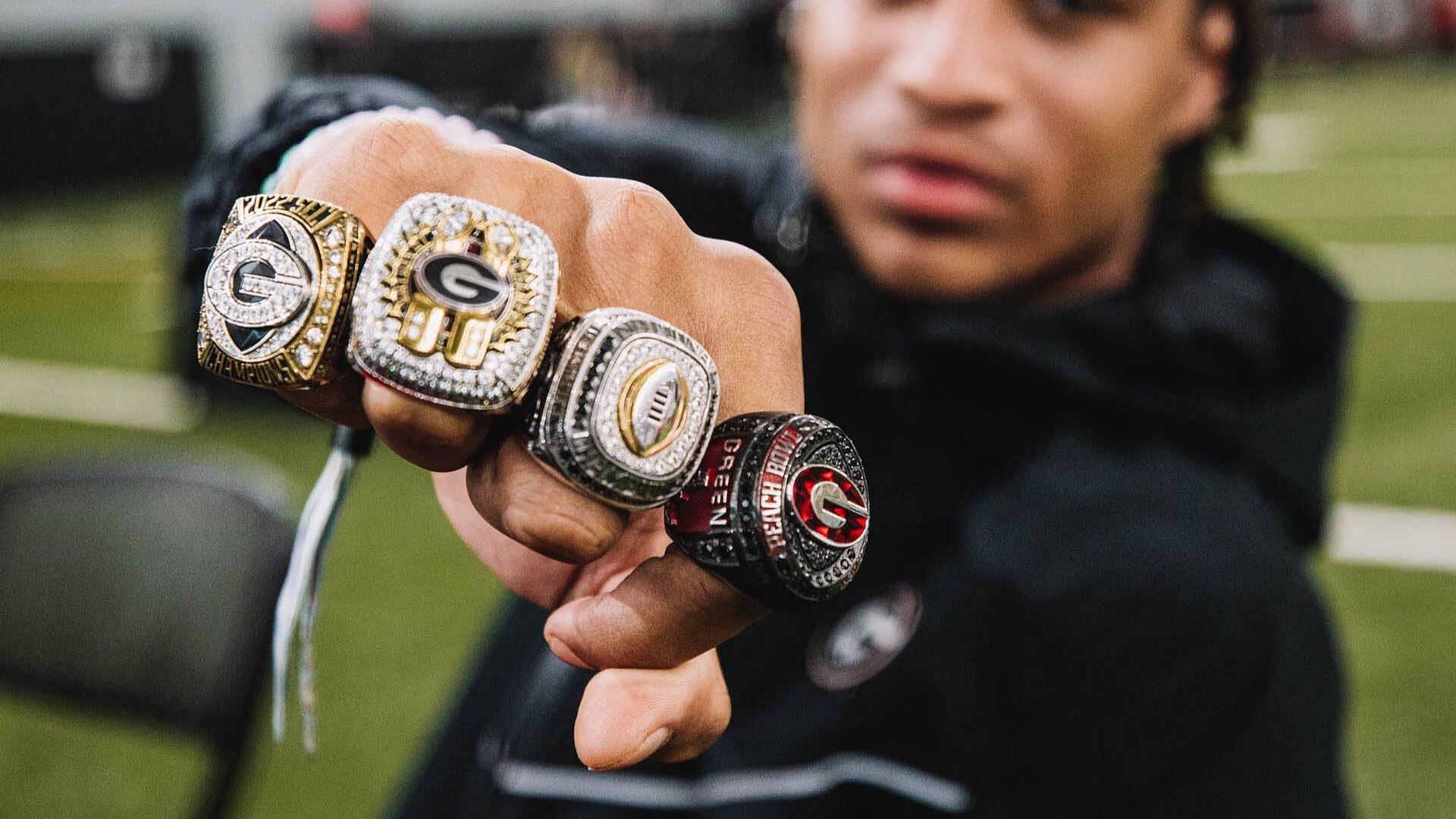 IN PHOTOS Bulldogs show off bejeweled championship rings for