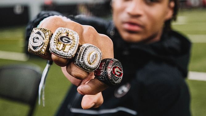IN PHOTOS: Georgia Bulldogs show off bejeweled championship rings for Stetson Bennett, Jalen Carter and co.