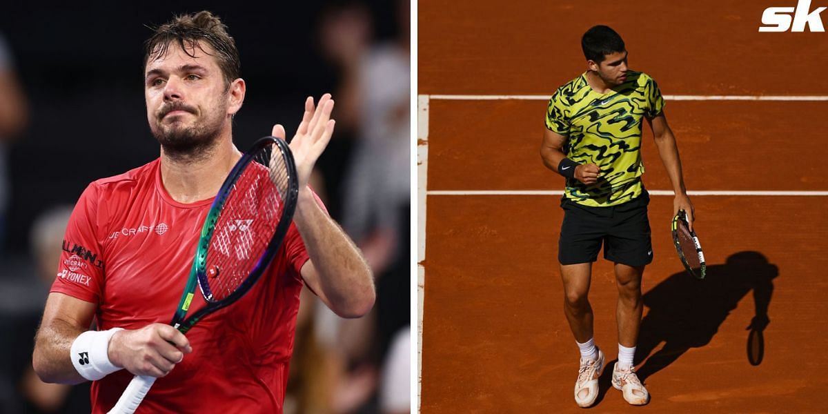 Stan Wawrinka (L) and Carlos Alcaraz (R)