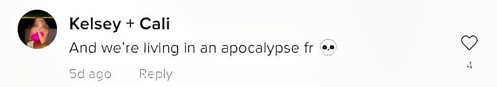 User compares it to living in a zombie apocalypse (Image via TikTok/Kelsey+Cali)