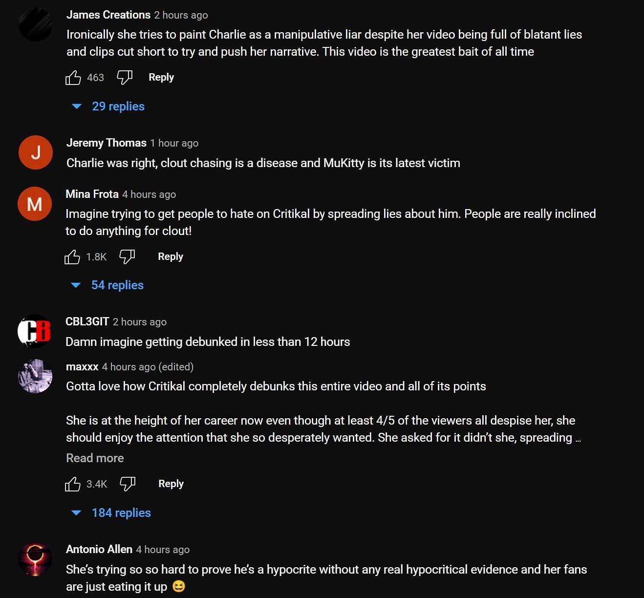 Fans call out the YouTuber (Image via MuKitty/YouTube)