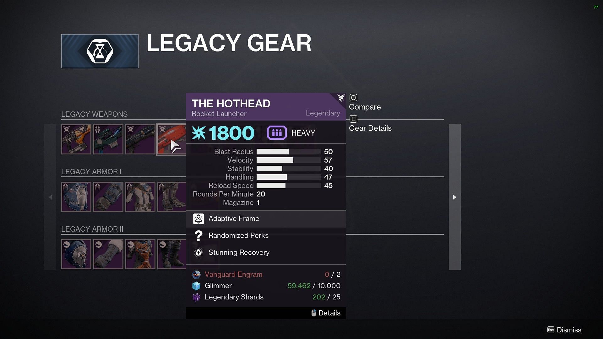 The Hothead focusing cost (Image via Destiny 2)