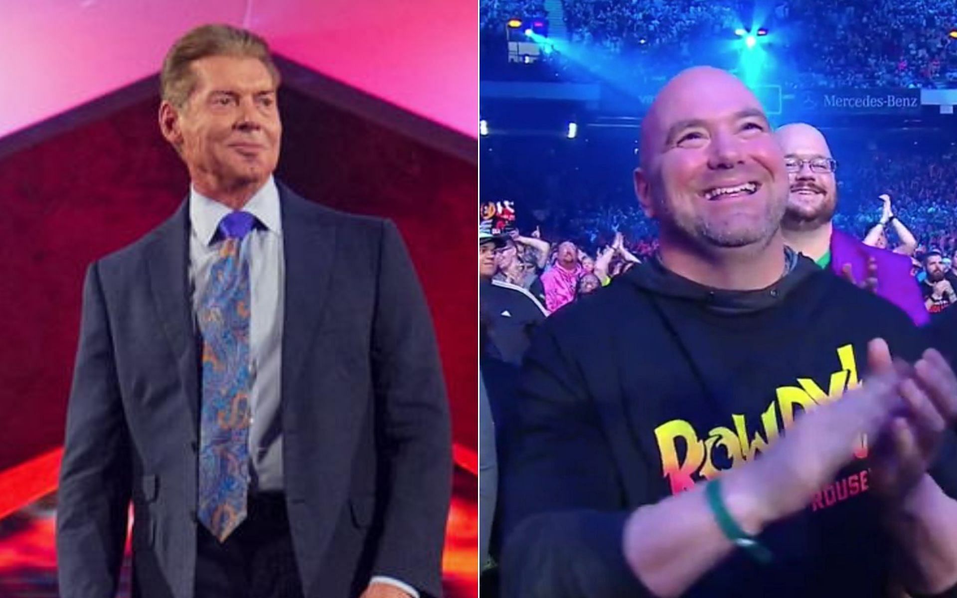 Vince McMahon [Left], and Dana White [Right] [Photo credit: wwe.com, and @BRWrestling - Twitter]