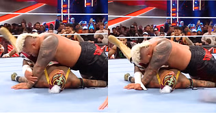 Watch: Solo Sikoa breaks character and thanks Rey Mysterio while pinning him on RAW