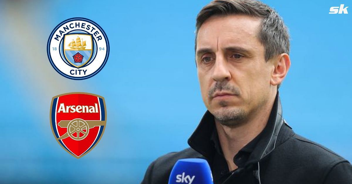 Gary Neville talks about the title race between Arsenal and Manchester City. 
