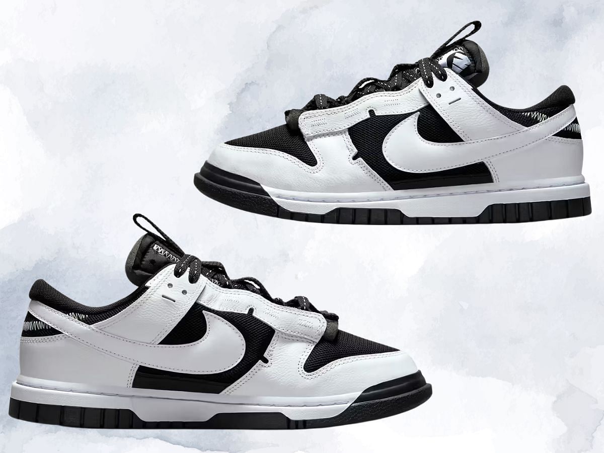 Side profiles of Nike Dunk Low Remastered &quot;Reverse Panda&quot; sneakers (Image via SBD)