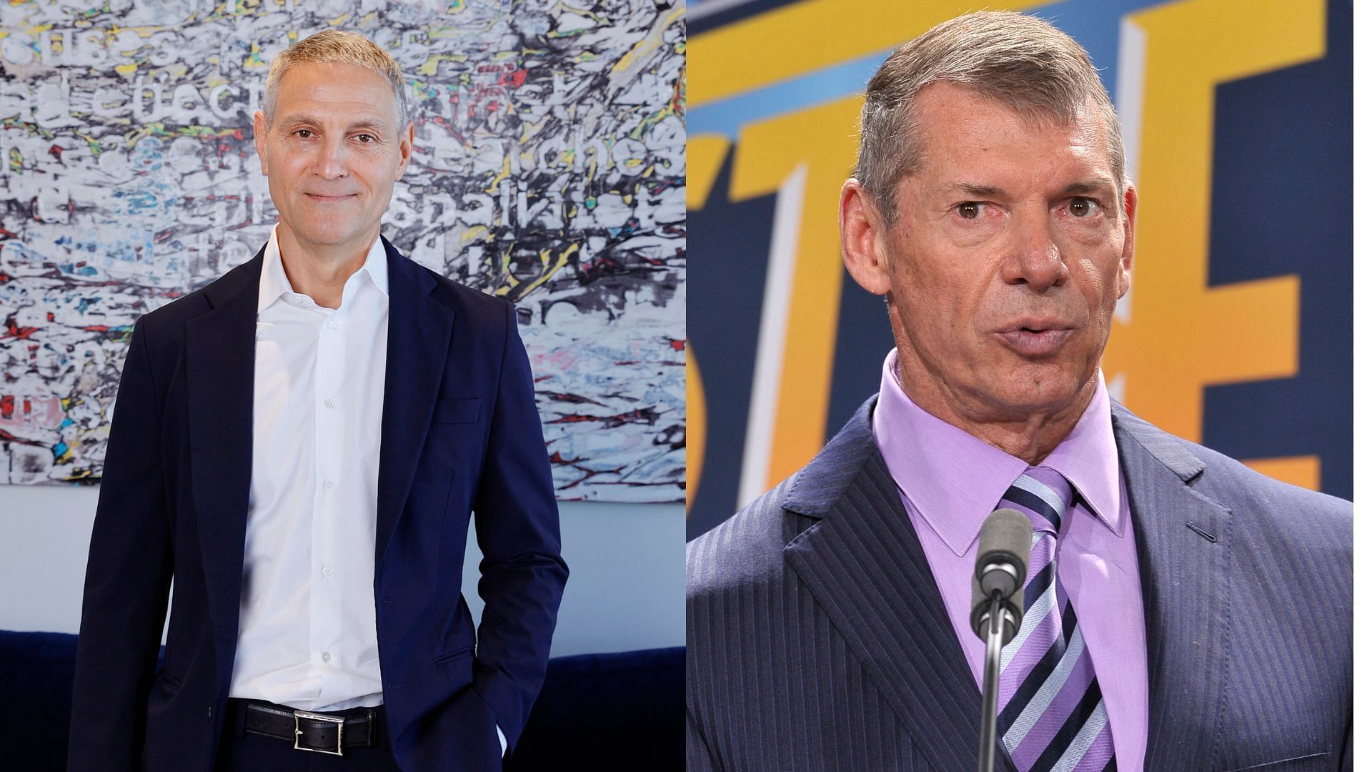 Ari Emmanuel (left), Vince McMahon (right)