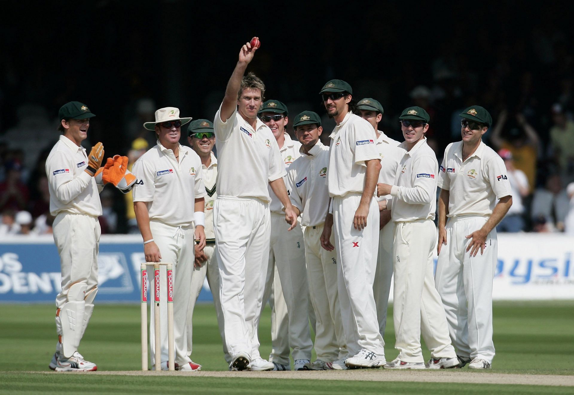 Glenn McGrath after his fifer at Lord