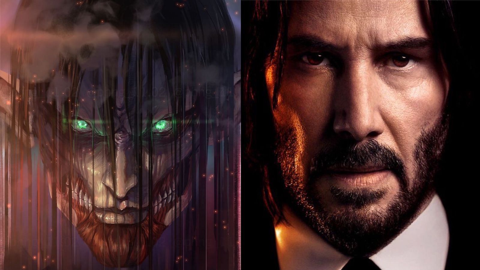 John Wick and Eren Yeager from Attack on Titan. (Image via Sportskeeda)