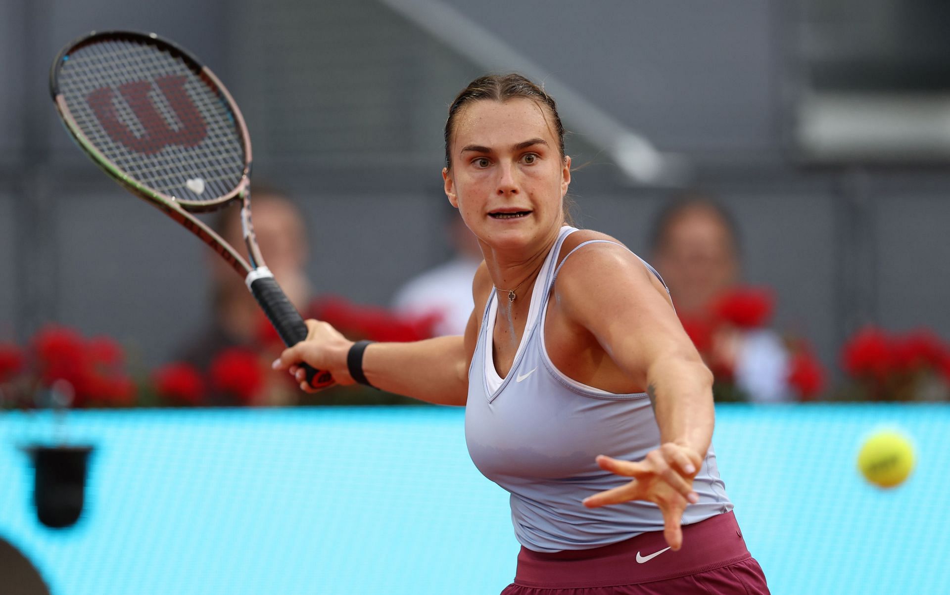 Aryna Sabalenka pictured at the 2023 Mutua Madrid Open - Day Four.