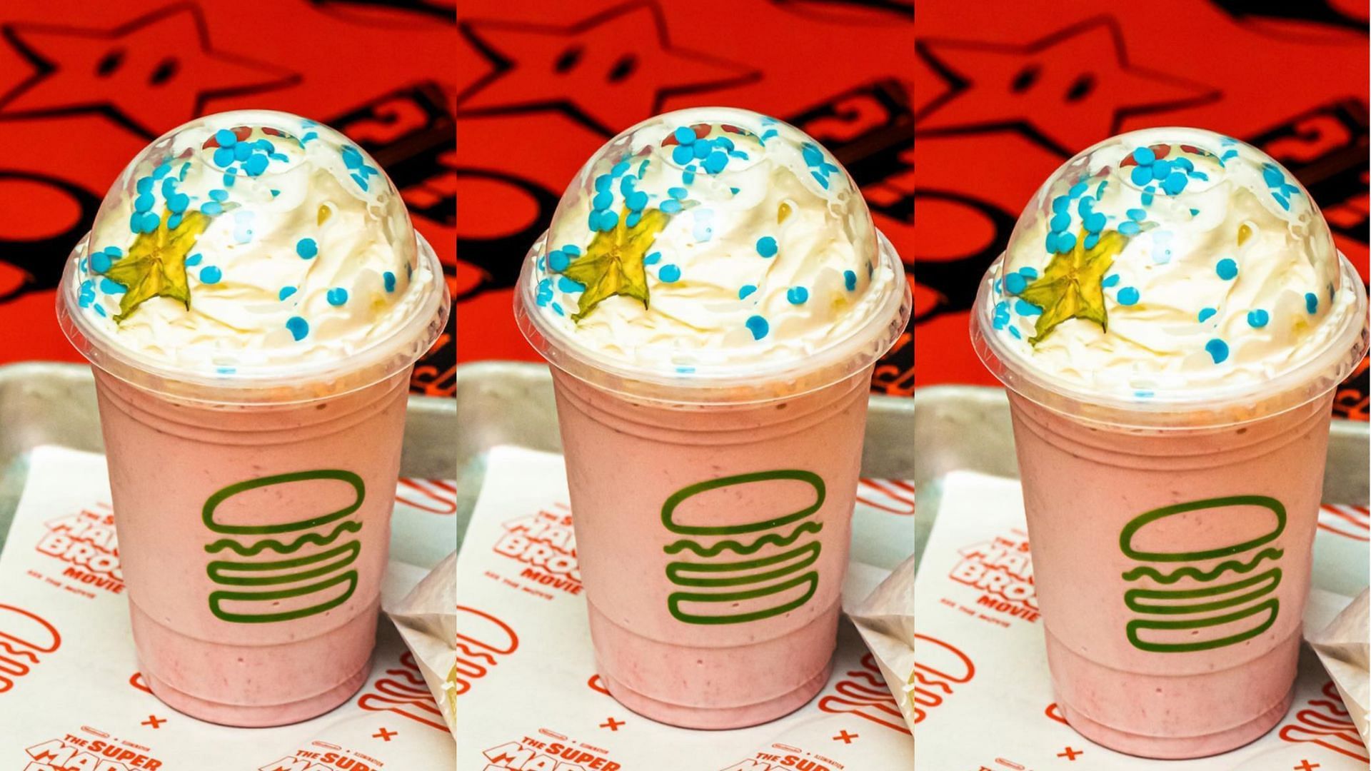 New Gold Star Shake from the super exclusive Super Mario Bros menu (Image via Shake Shack)