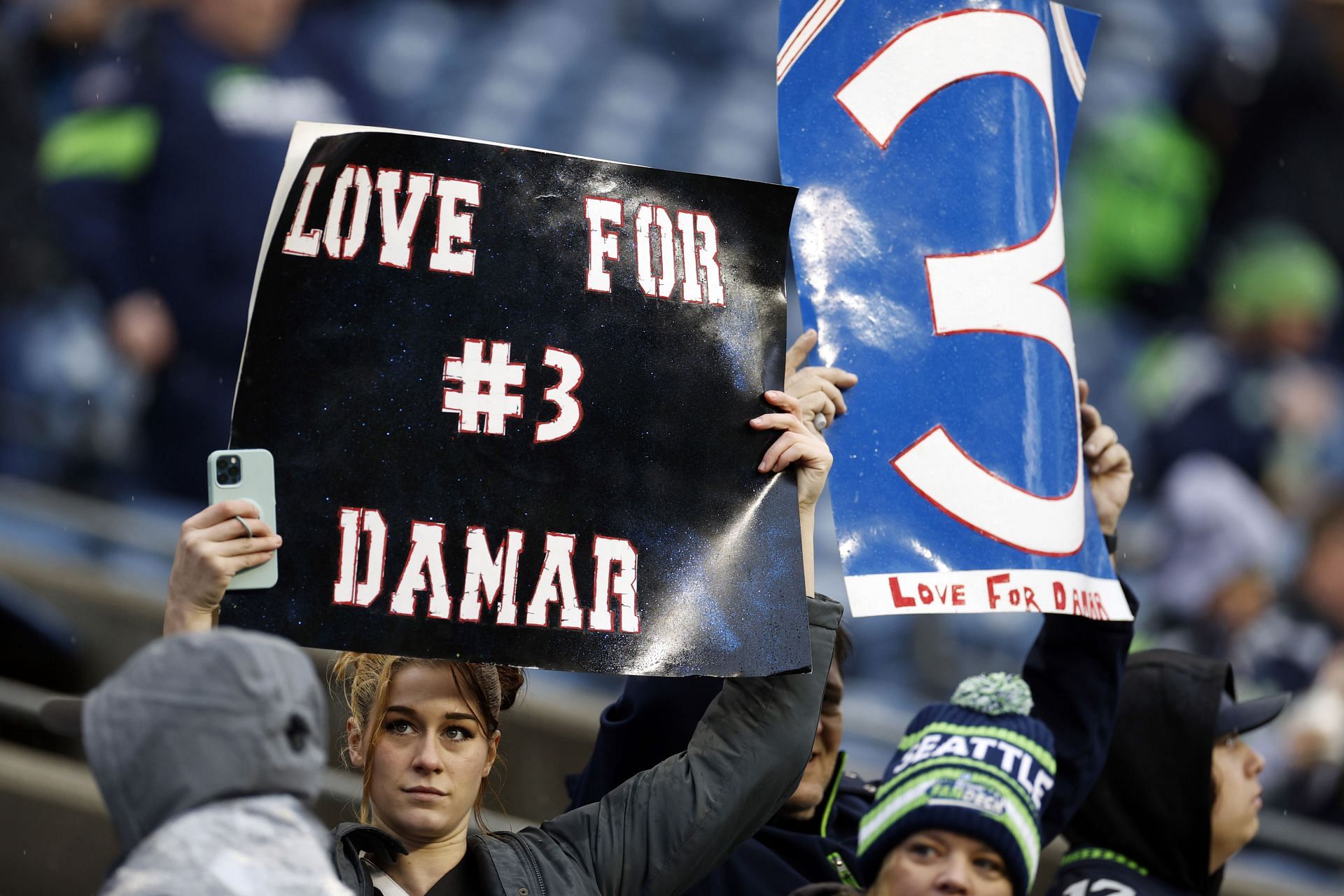 Fans showing support for Damar Hamlin