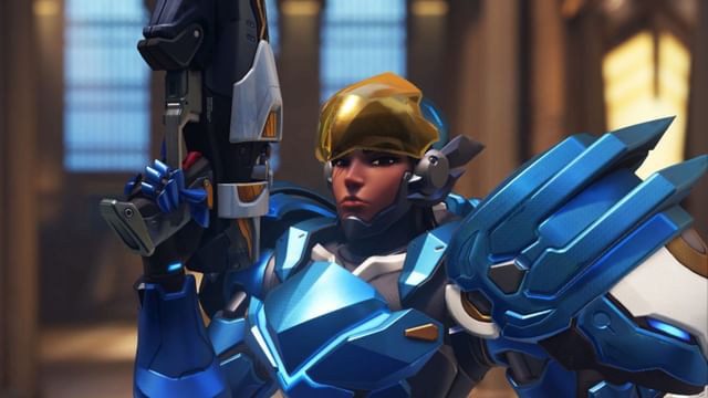 Overwatch takes action against aerial heroes in Stadium.