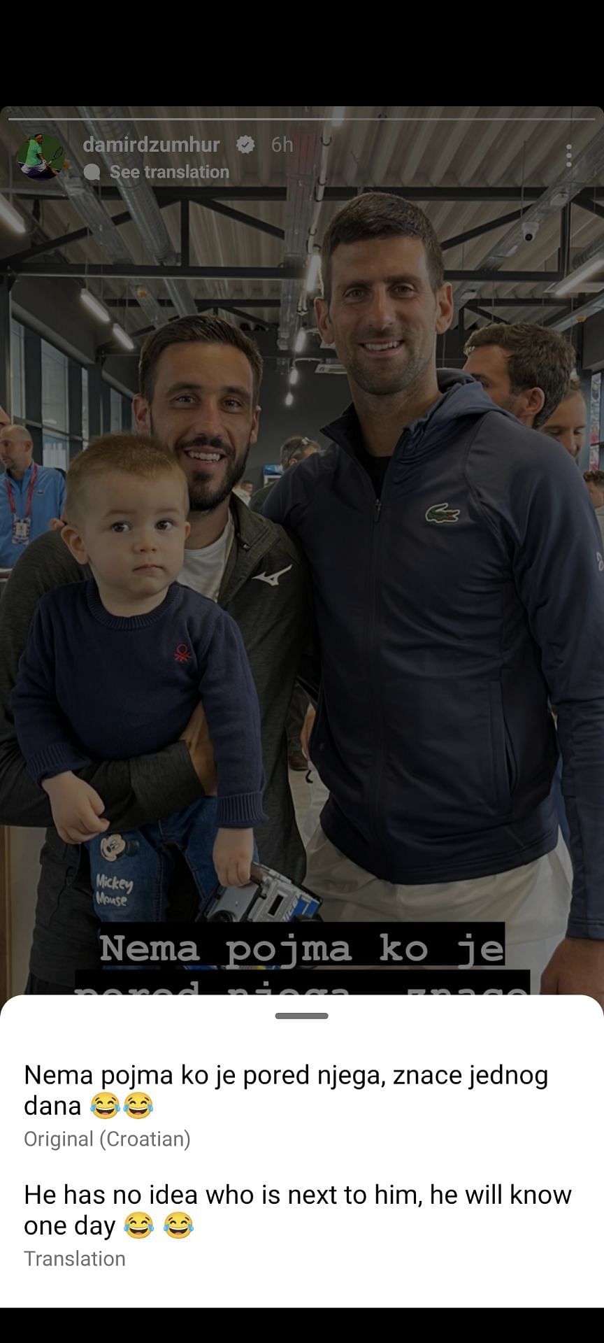 Via Damir Dzumhur&#039;s Instagram stories