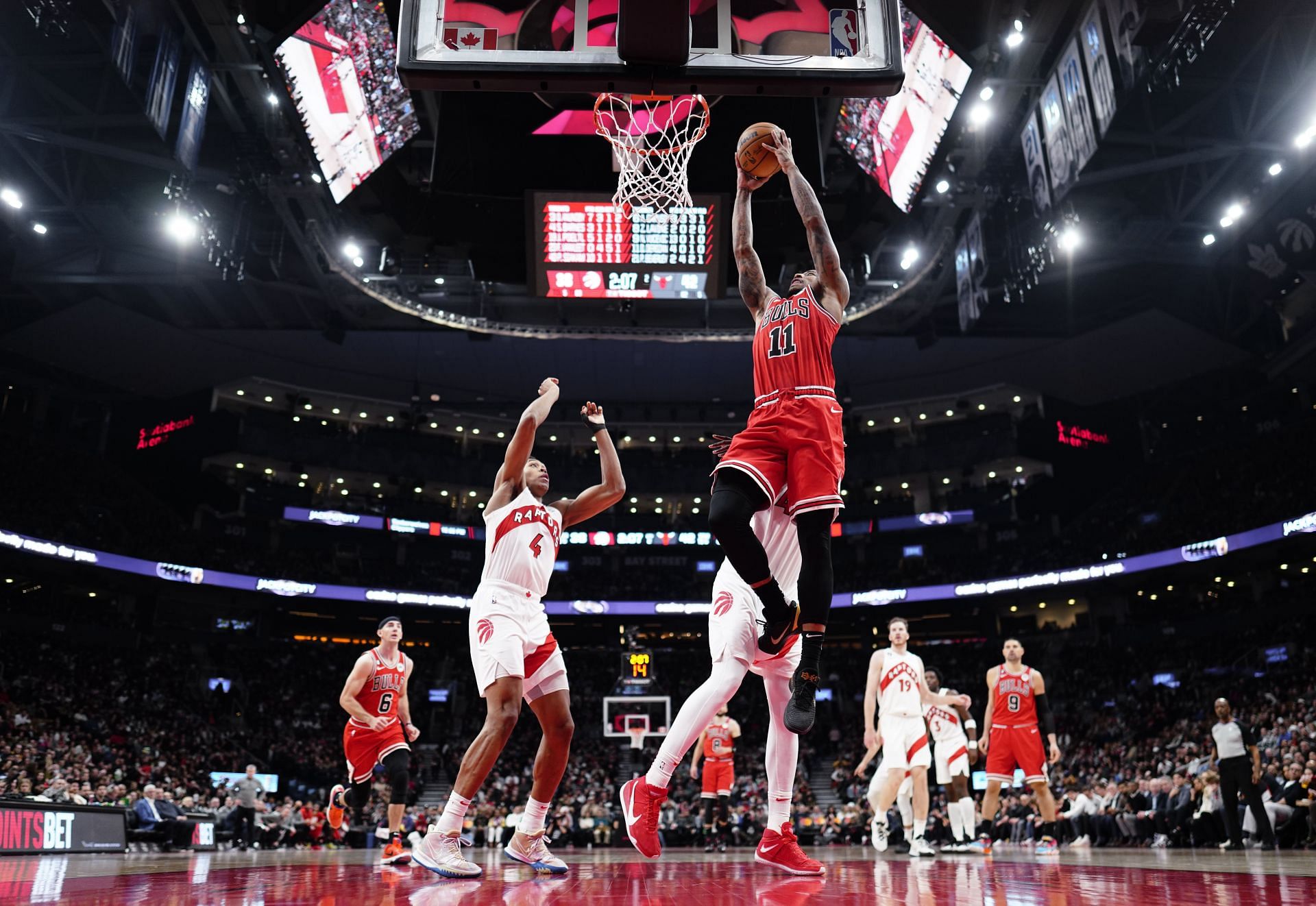 The Raptors have defeated the Bulls twice this season in Toronto (Image via Getty Images)