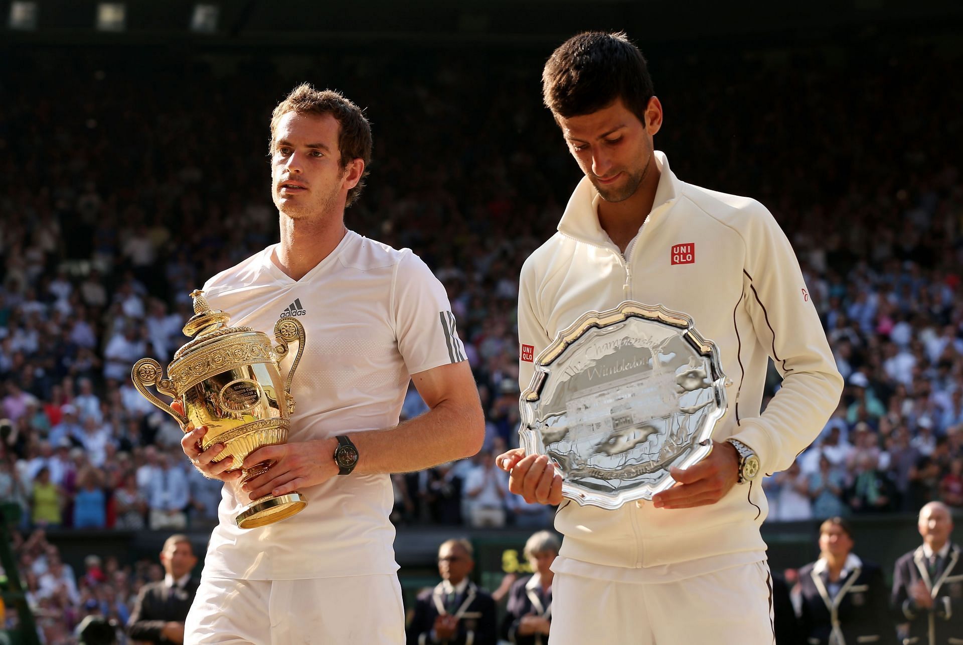 Andy Murray and Novak Djokovic at Wimbledon 2013