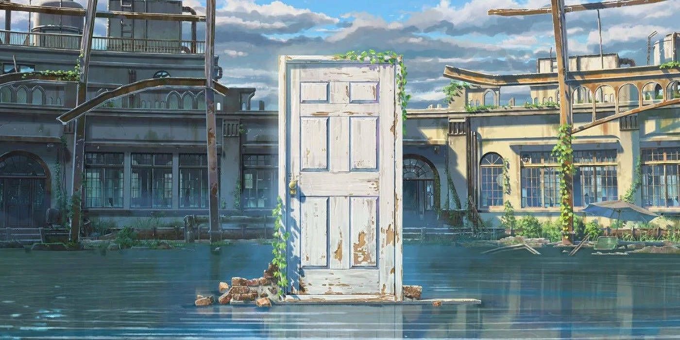 Mysterious door as seen in Suzume no Tojimari (Image via CoMix Wave Films)