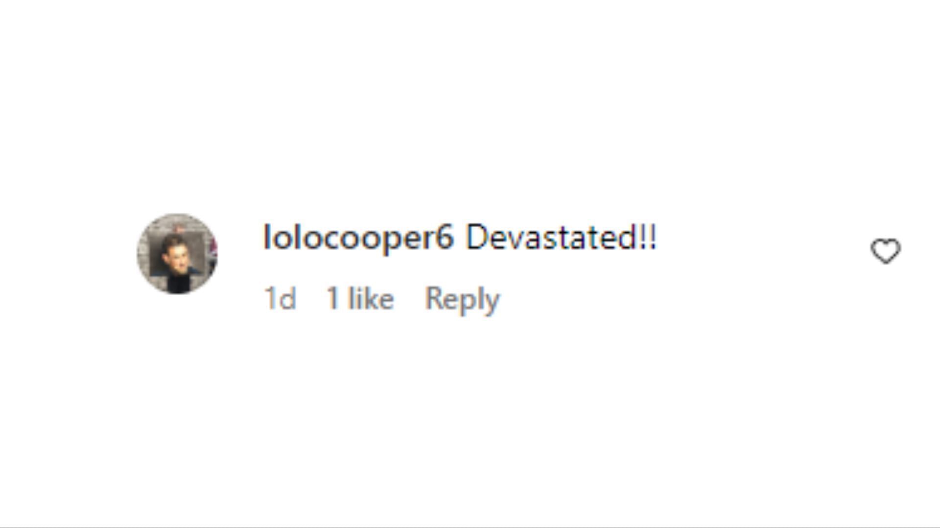 comment by the user @lolocooper6 on Instagram (Image via Instagram)