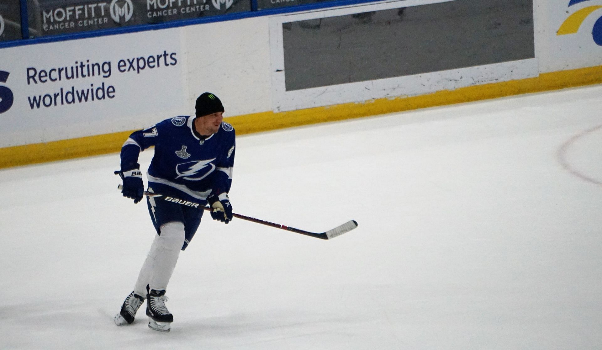 Rob Gronkowski practicing hockey