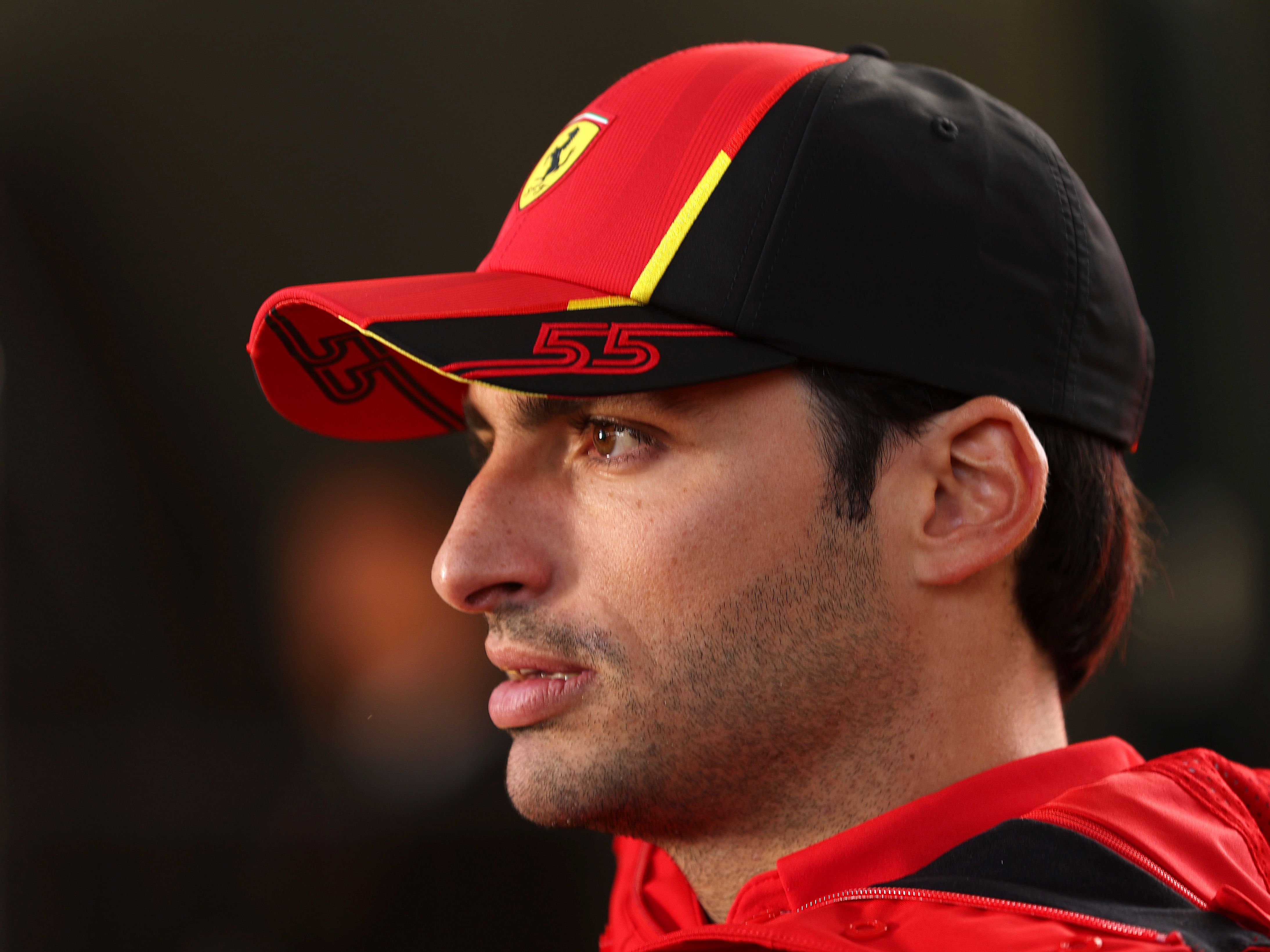 Carlos Sainz looks on in the paddock during previews ahead of the 2023 F1 Australian Grand Prix (Photo by Robert Cianflone/Getty Images)