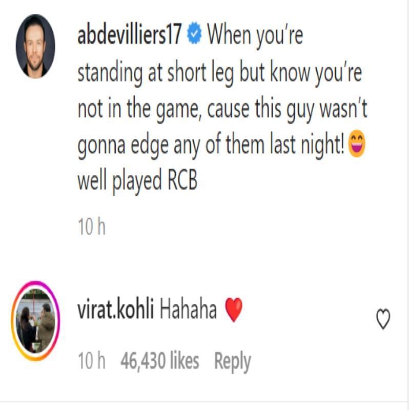 Virat Kohli reply