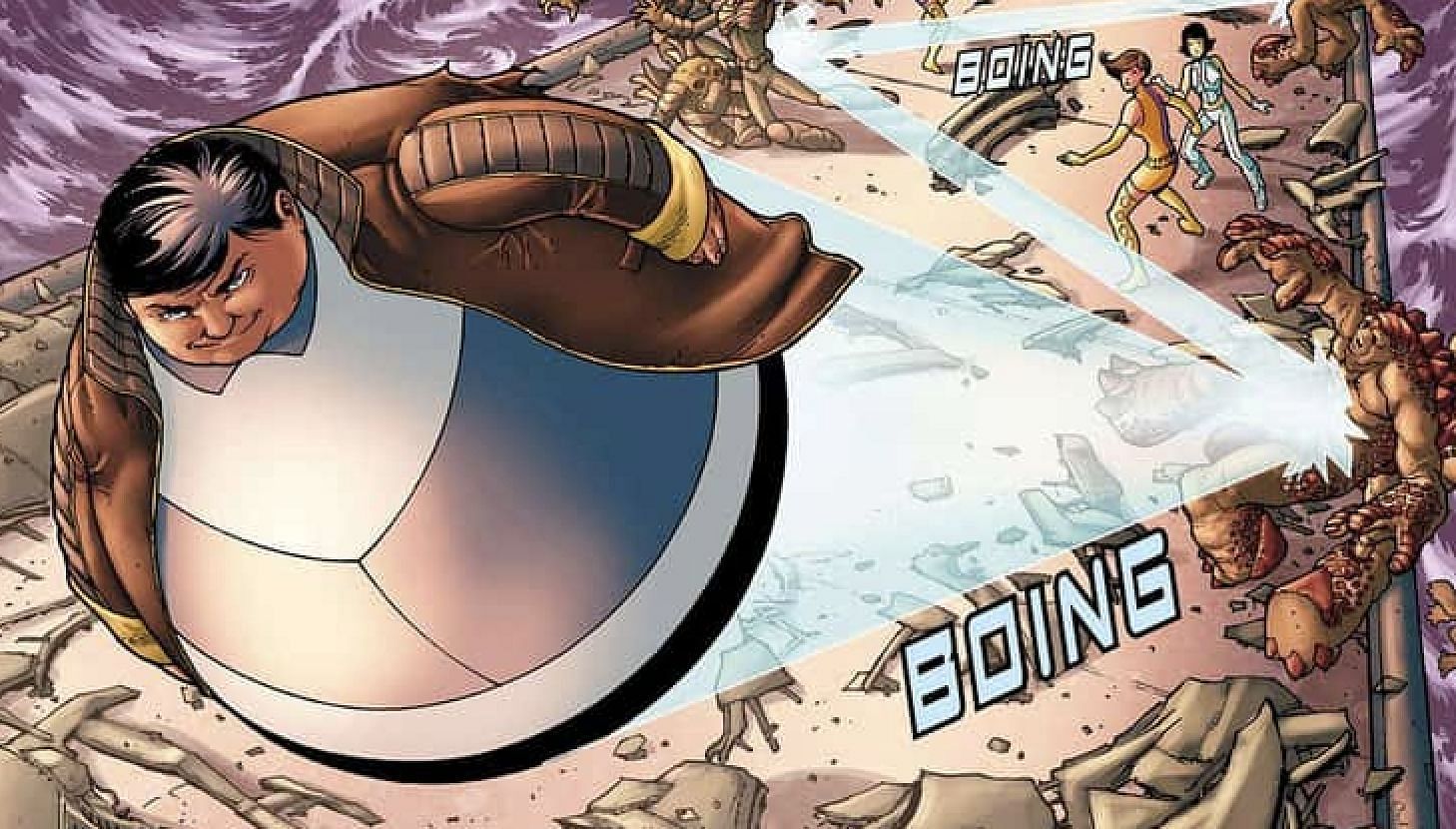 Bouncing Boy&#039;s origin is one of the silliest in comic book history. Chuck Taine drank a super-serum that gave him the ability to inflate and bounce like a ball (Image via DC)