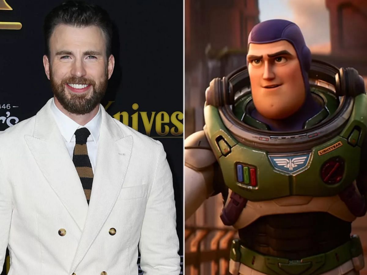 Chris Evans and Buzz Lightyear (Images via Getty and PIXAR)