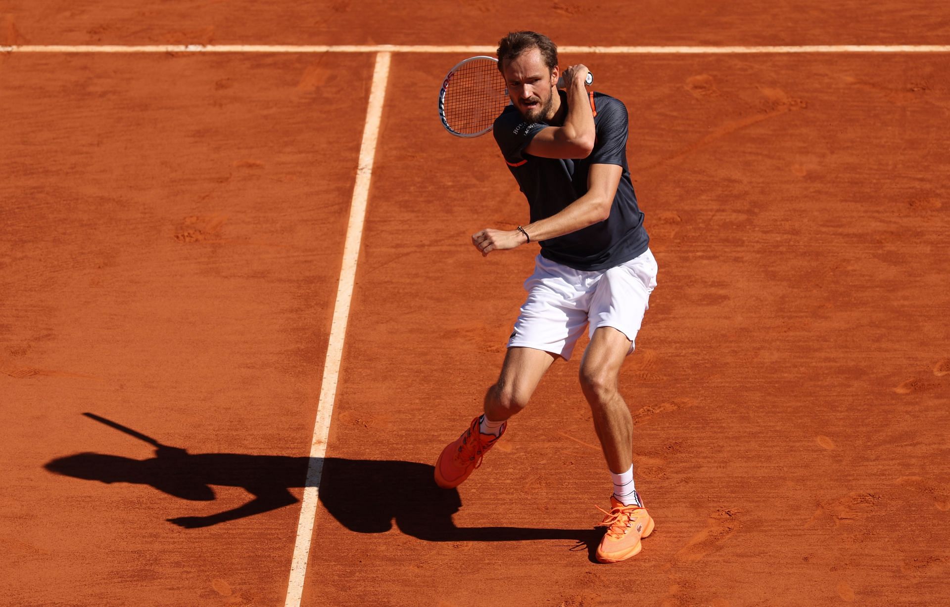 Daniil Medvedev in action at the Monte-Carlo Masters