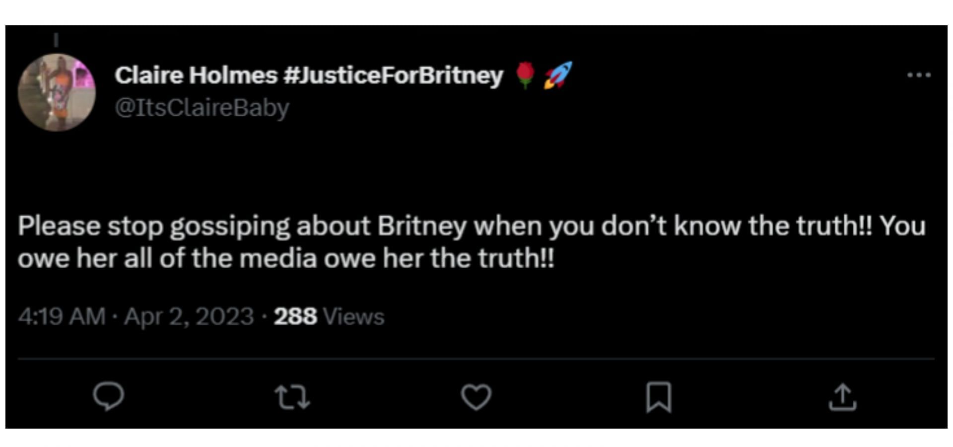 Social media users support Britney regardless of what happens (Image via Twitter/ItsClaireBaby)