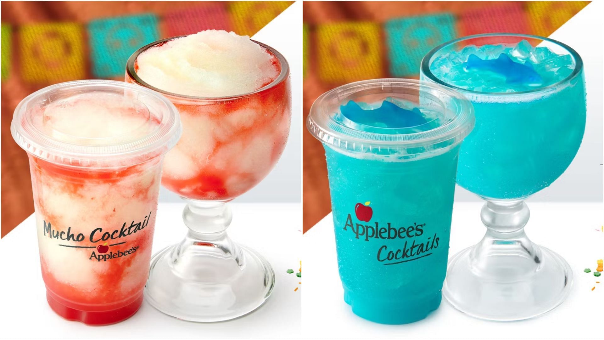 The Tipsy Shark and the new Strawberry Daq-a-Rita drinks from the $6 Creveza &amp; Sips line-up (Image via Applebee&rsquo;s)