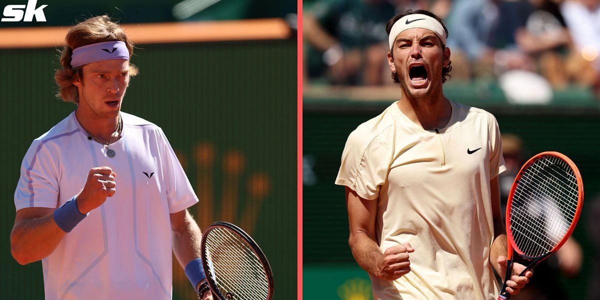 Rublev (left) takes on Fritz for a place in the Monte-Carlo final.