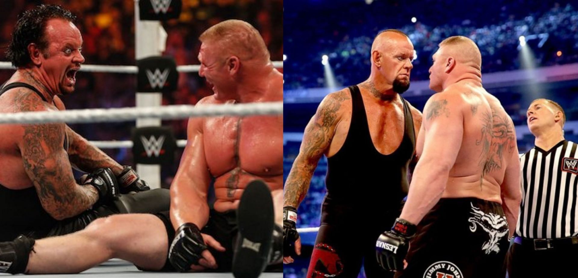 WWE में अंडरटेकर और ब्रॉक लैसनर के बीच कुछ शानदार मैच हुए हैं 