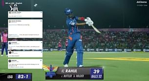 "KL Rahul ka catch drop krna may be RR ki strategy hai" - Fans slam as LSG skipper scores 39 off 32 balls vs RR in IPL 2023
