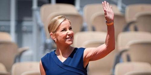 Chris Evert pictured at a tennis tournament.