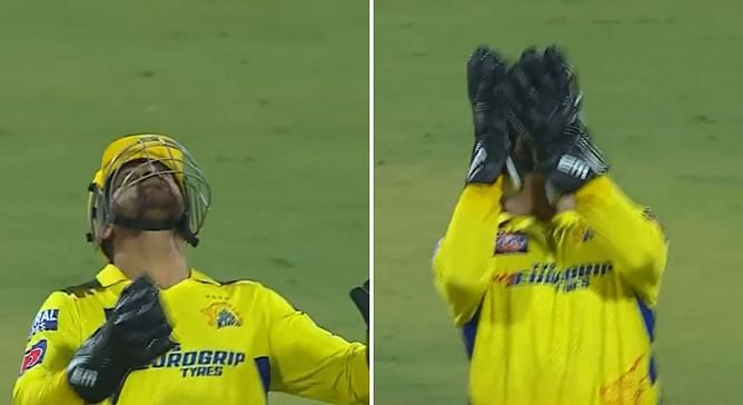 [Watch] MS Dhoni defies age with sky-high catches to dismiss RCB's Glenn Maxwell & Faf du Plessis