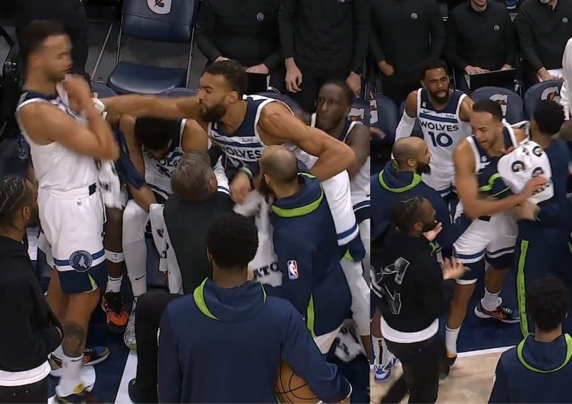 Rudy Gobert of the Minnesota Timberwolves punched his teammate Kyle Anderson in tonight