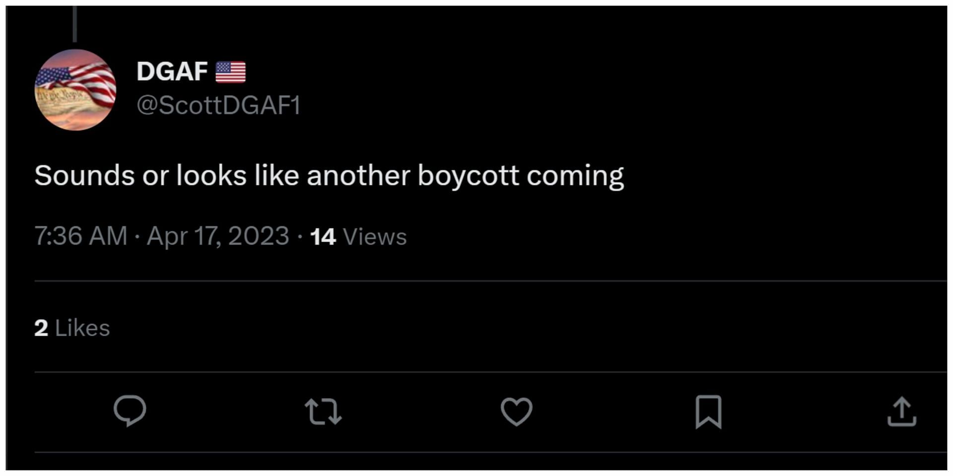 User talked about A&amp;F being boycotted (Image via Twitter/ScottDGAF1)