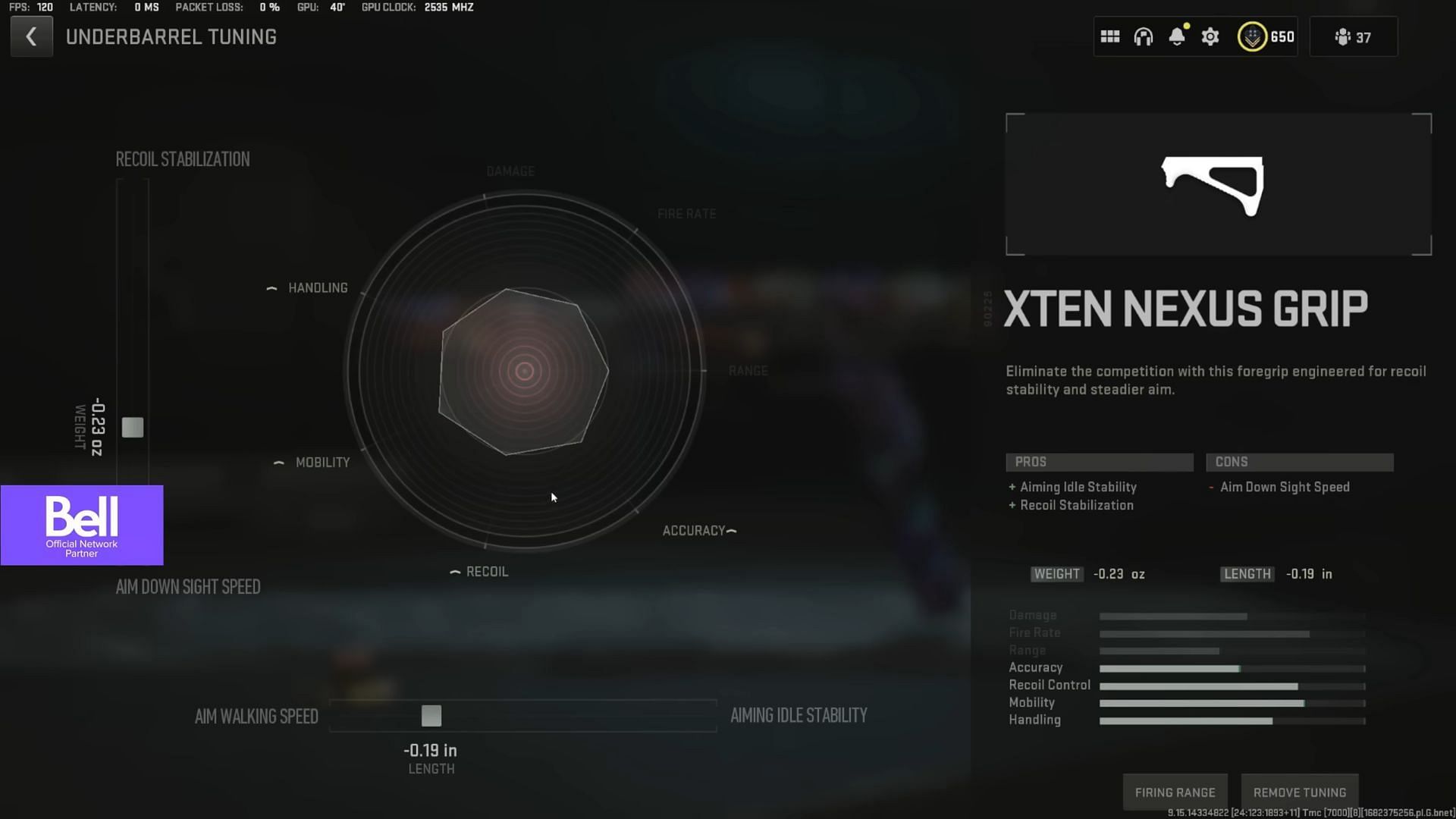 Tuning for Xten Nexus Grip (Image via Activision and YouTube/Metaphor)