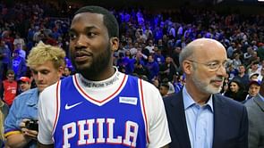 “Stfu meek u dont know ball bozo” – Fans roast Meek Mill for defending Golden State Warriors' Draymond Green's stomp on Domantas Sabonis