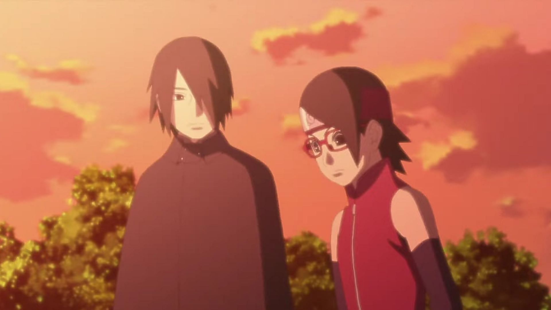 Sasuke Uchiha and Sarada as seen in the Boruto anime (Image via Studio Pierrot)