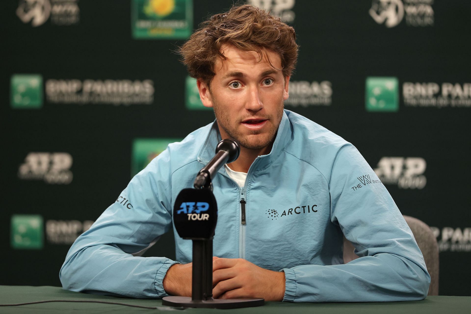 Casper Ruud pictured at the 2023 BNP Paribas Open - Day 3.