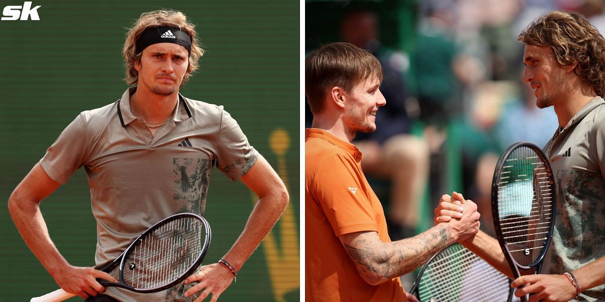 Alexander Zverev faces Alexander Bublik at the Monte-Carlo Masters 2023.