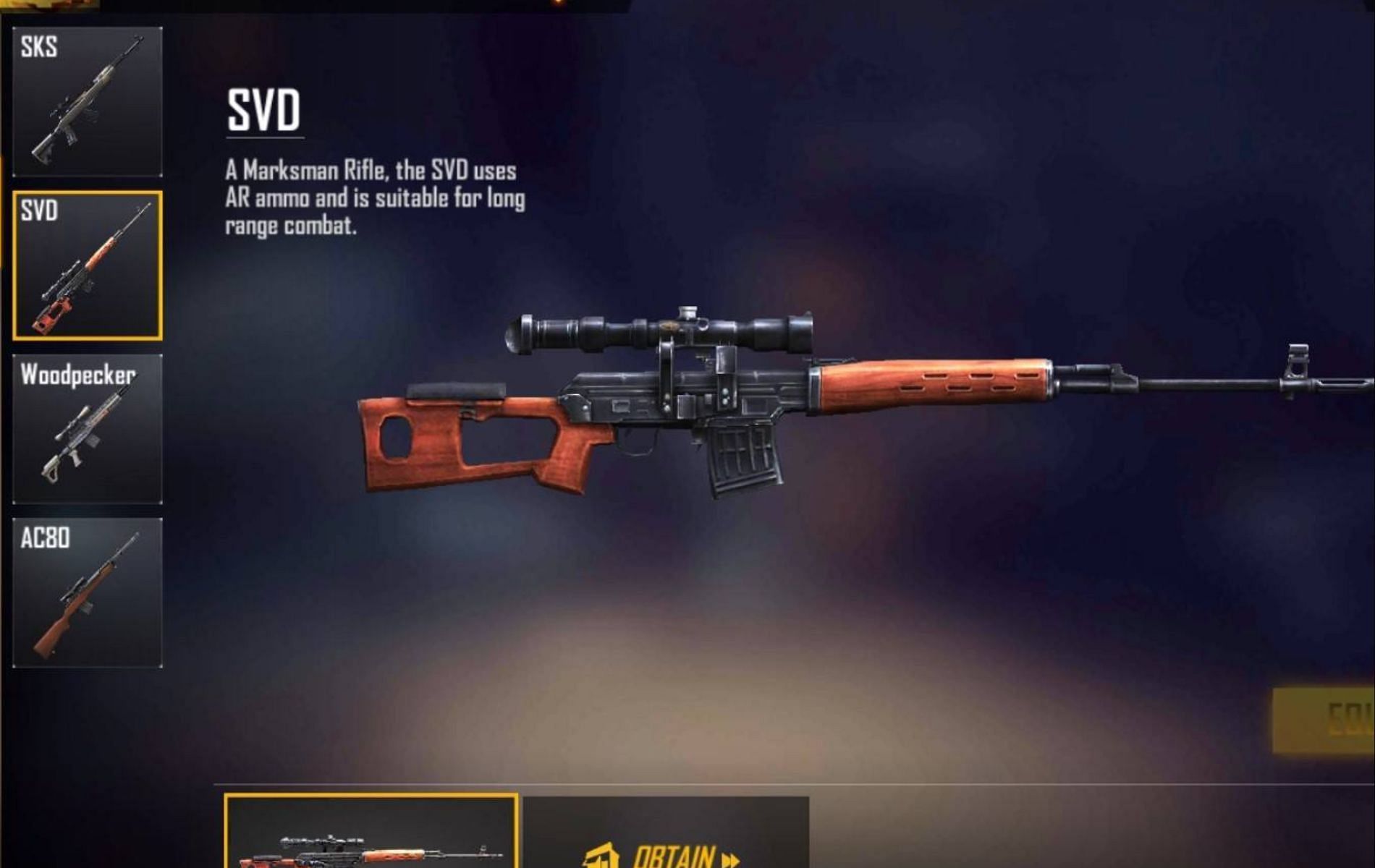 SVD (Marksmen Rifle) (Image via Garena)