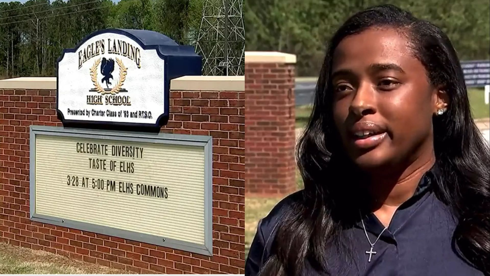 Georgia substitute teacher Nia King was hackled by an SRO. (Image via WSBTV, Twitter/@darafaye)