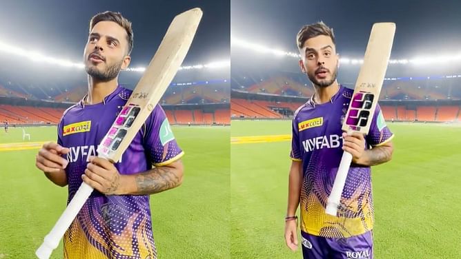 IPL 2023 : जिस बल्ले से रिंकू सिंह ने लगाये 5 छक्के, नितीश राणा ने उसी बैट की दिलचस्प कहानी बताई