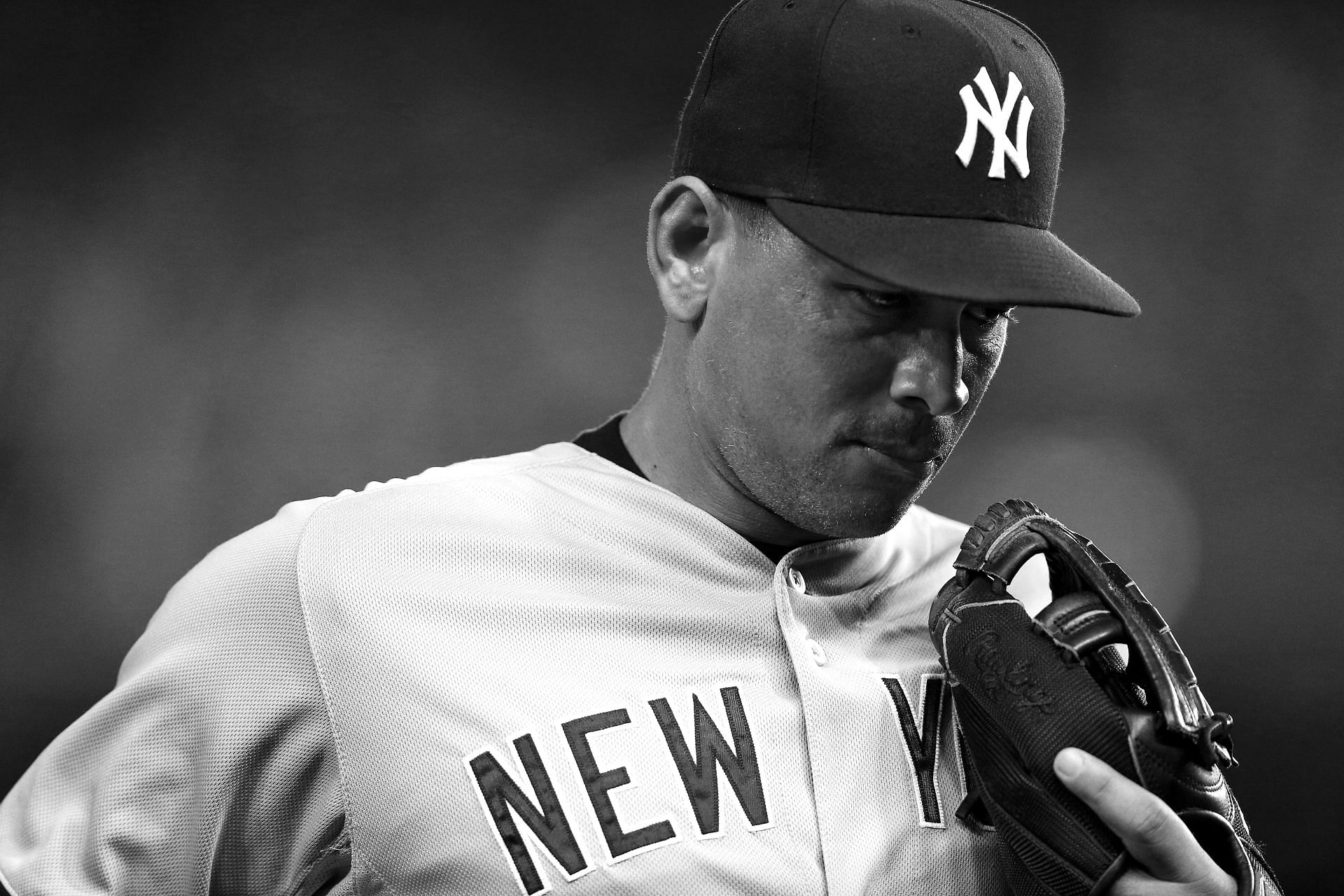 Alex Rodriguez #13 of the New York Yankees looks on against the Washington Nationals at Nationals Park on May 19, 2015 in Washington, DC. The Washington Nationals won, 8-6. (Photo by Patrick Smith/Getty Images)