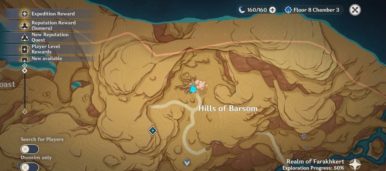 Location of second Khvarena Inscription Fragment (Image via HoYoverse)