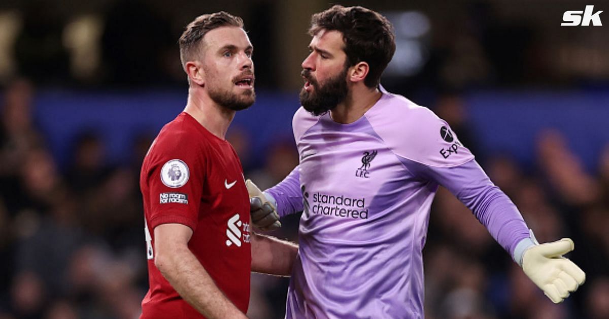 Jordan Henderson and Alisson Becker spotted arguing during Liverpool