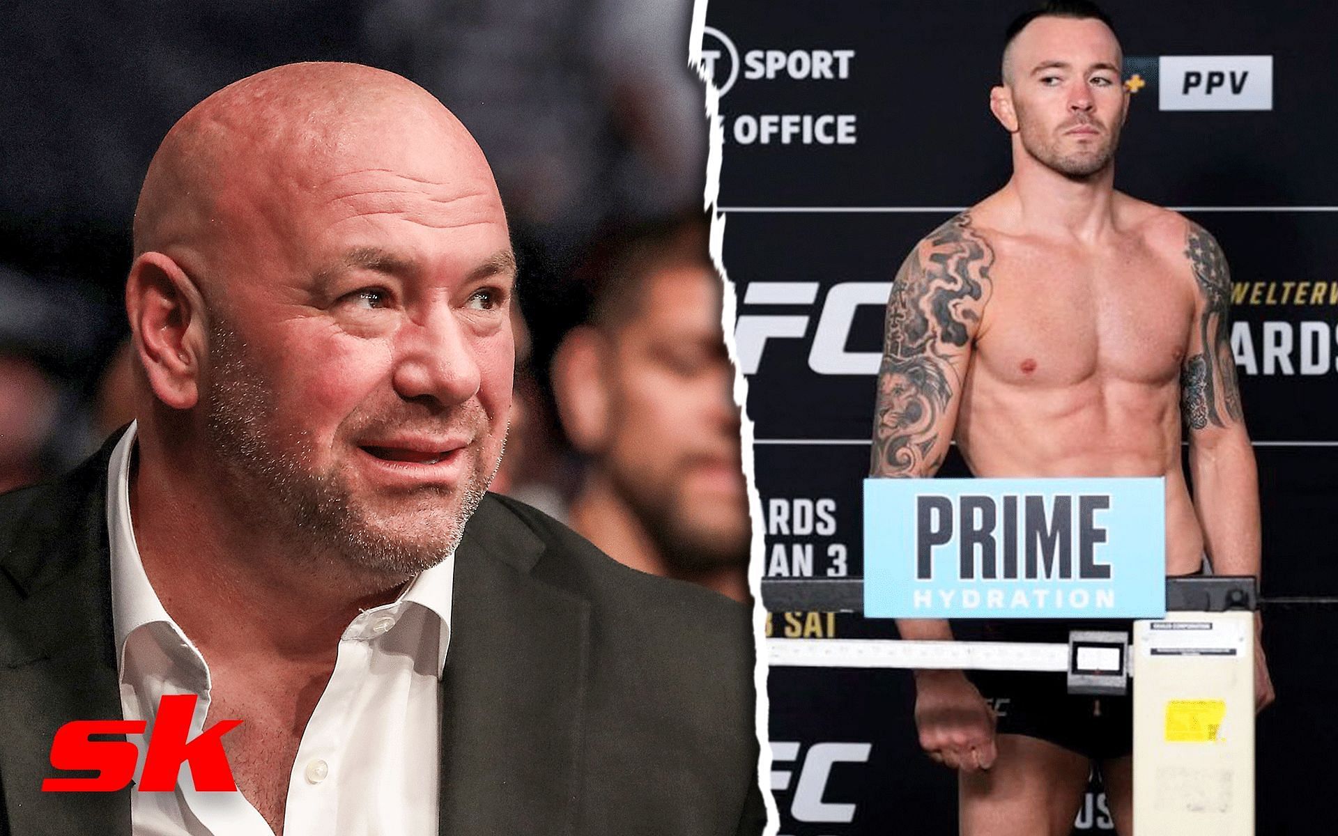 Dana White accused of lying while defending on Colby Covington title shot [Image courtesy: @TPsasquatch on Twitter, Getty]