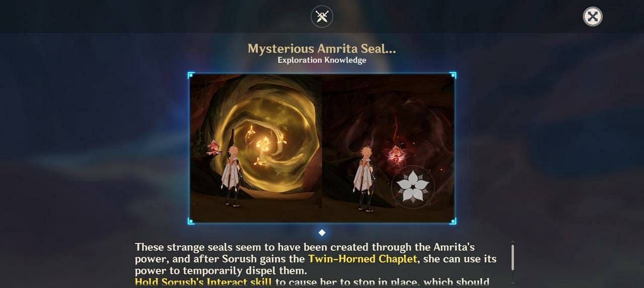 Tutorial for Amrita Seal (Image via Genshin Impact)